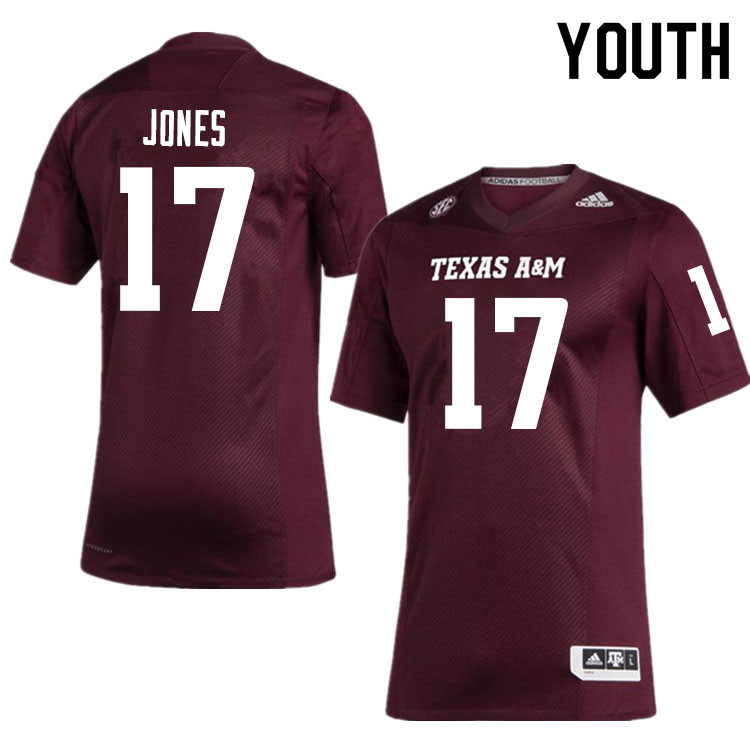 Youth #17 Jaylon Jones Texas A&M Aggies College Football Jerseys Sale-Maroon